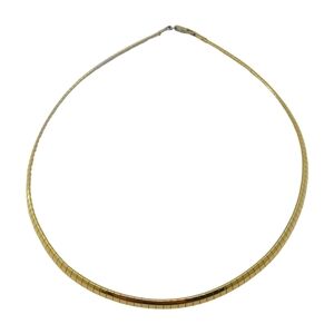 Reversible Two Tone Womens Chocker Style Necklace Gold Silver Minimalism Snake